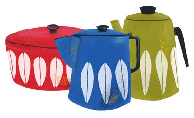 Pots and Kettle, 2014 (olie på papir) af Grace Helmer