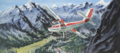 De Havilland Twin Otter (gouache på papir) af Graham Coton