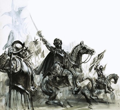 Francisco de Coronado i spidsen for sin ekspedition til Mexico af Graham Coton