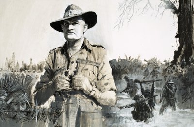 General Bill Slim, som førte an i sejren over japanerne i Burma af Graham Coton