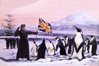 James Clark Ross plantede Union Jack i den antarktiske is i 1840 af Graham Coton