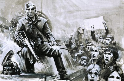 Uidentificeret soldat på kampvogn af Graham Coton