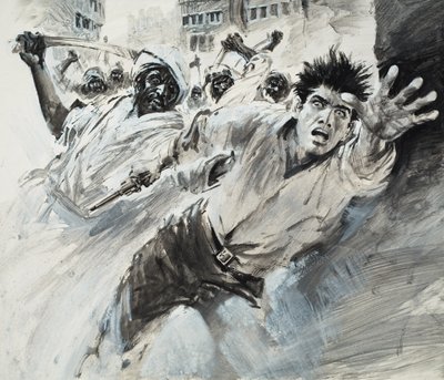 William Robinson, An American Traveller (gouache på papir) af Graham Coton