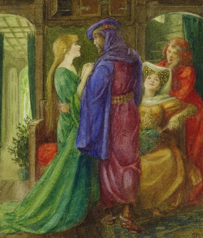 Beauty and the Beast (akvarel med kropsfarve på papir) af Graham Robertson