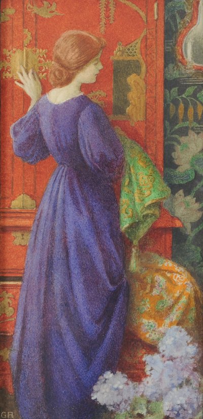 Lakkabinettet, ca. 1920 (akvarel på papir) af Graham Robertson