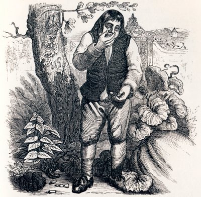 Agernet og græskarret (Le gland et la citrouille) - Fabler af La Fontaine af Grandville