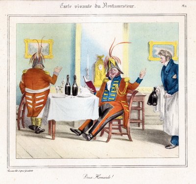 The Restaurateur Living Map: To hummere! 1831-32 (litografi) af Grandville
