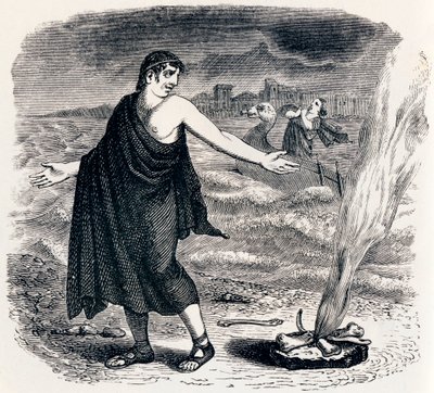 Jupiter og passageren (Jupiter og passageren) - Fables af La Fontaine af Grandville