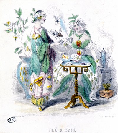 Te og kaffe - allegori af Grandville af Grandville
