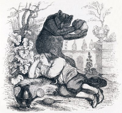 Bjørnen og haveelskeren - Fabler af La Fontaine af Grandville