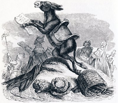 Æslet og hans herrer - Fabler af La Fontaine af Grandville