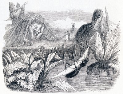 Duen og myren - Fabler af La Fontaine af Grandville