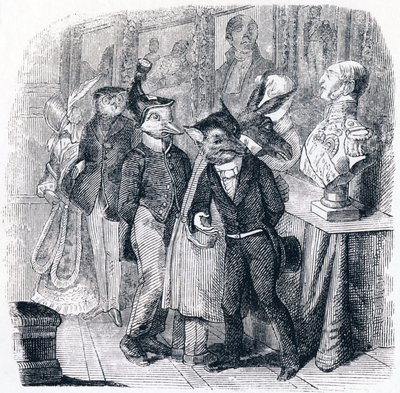 Ræven og busten - Fabler af La Fontaine af Grandville