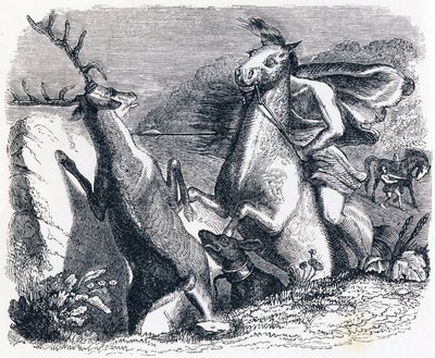 Hesten ville hævne hjorten - Fabler af La Fontaine af Grandville