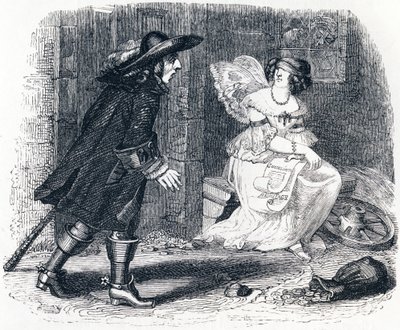 Manden, der løber efter sin formue, og ham, der bliver i sin seng - Fabler af La Fontaine af Grandville