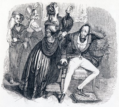 Den midaldrende mand og hans to elskerinder - Fabler af La Fontaine af Grandville