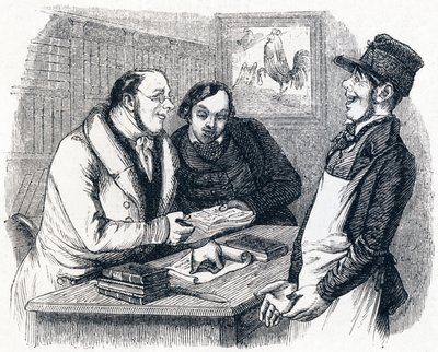 Brænderen og perlen (Le coq et la perle) - Fabler af La Fontaine af Grandville