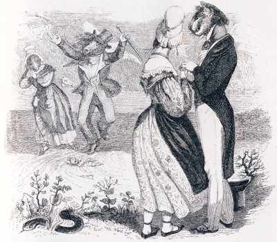 Åen og floden (Le torrent et la riviere) - Fabler af La Fontaine af Grandville