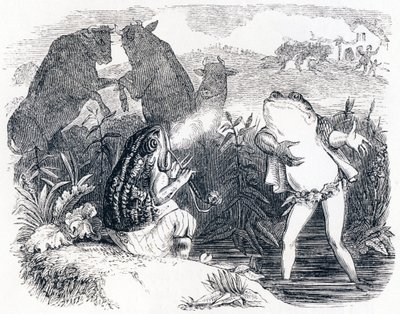 De to tyre og en frø - Fabler af La Fontaine af Grandville