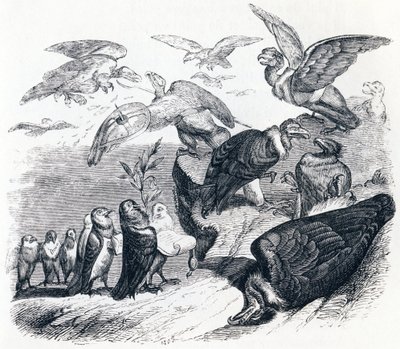 Gribbene og duerne - Fabler af La Fontaine af Grandville