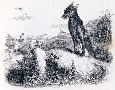 Ulven og lammet - Fabler af La Fontaine af Grandville