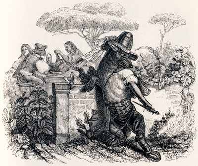 Ulven og hyrderne - Fabler af La Fontaine af Grandville