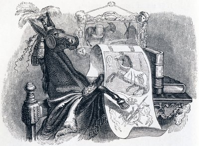 muldyret praler af sin genealogi (Le mulet se vantant de sa genealogie) - Fabler af La Fontaine af Grandville