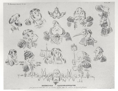 Kalligrafiske øvelser, 1832 af Grandville