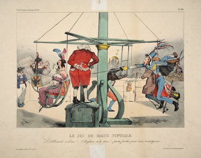 Bryderingesættet. Den tyske ... og klit! ... den engelske ... og to! ... spil tabt for dig, monseigneur, pub. 1833 af Grandville