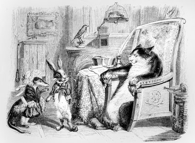 Katten, væselen og den lille kanin, illustration til 