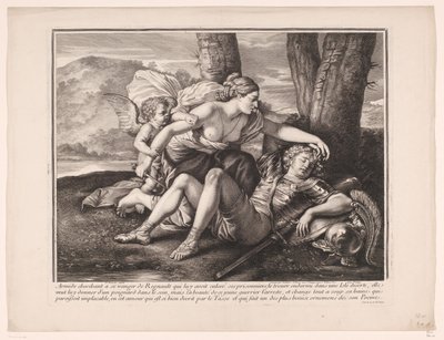 Rinaldo i Armida af Gérard Audran (attributed to)