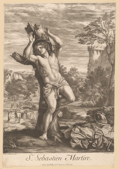 H. Sebastiaan St. Sebastien Martire (titel på objekt) af Gérard Audran