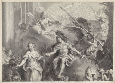 Allegori om Ludvig XIVs magt af Gérard Edelinck