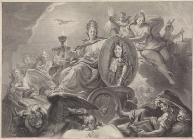 Allegorisk portræt af Louis XIV, konge af Frankrig af Gérard Edelinck
