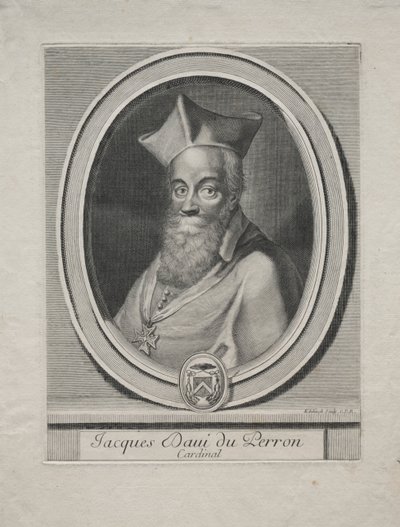 Kardinal Jacques Davey Duperron. af Gérard Edelinck