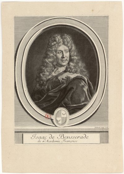 Isaac de Bensserade fra Académie Françoise af Gérard Edelinck