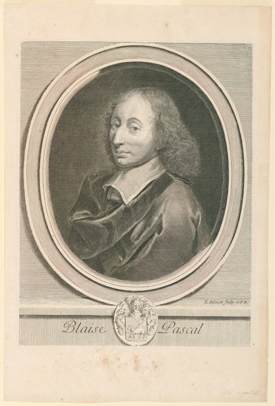 Portræt af Blaise Pascal (1623-1662) af Gérard Edelinck