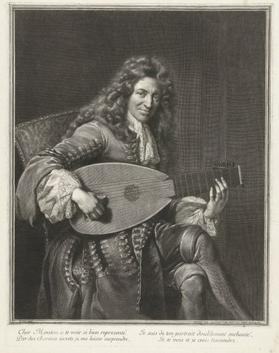 Portræt af komponisten Charles Mouton (ca. 1626-1710) af Gérard Edelinck