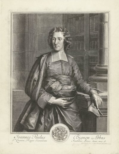 Portræt af Jean Paul Bignon Joannes Paulus Bignon Abbas (titel på objekt) af Gérard Edelinck