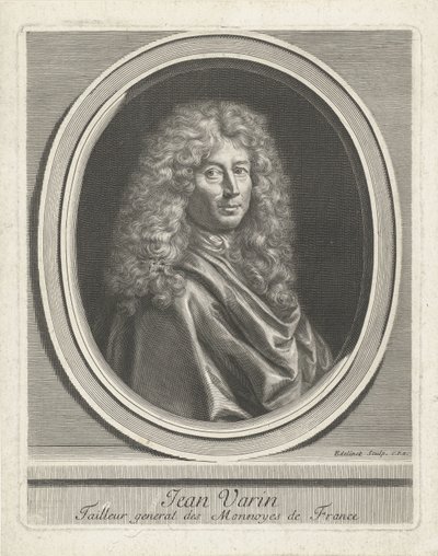 Portræt af Jean Varin af Gérard Edelinck
