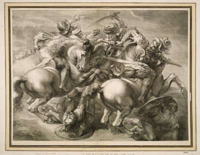 Slaget ved de fire ryttere (Slaget ved Anghiari) af Gérard Edelinck