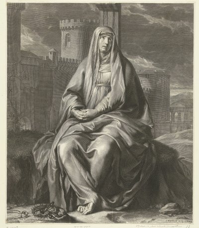 sørgende Mary Mater Dolorosa af Gérard Edelinck