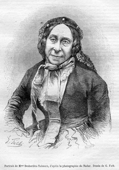 Marceline Desbordes Valmore portrætgrav af «Gérard» d’après Georges Fath d’après Nadar