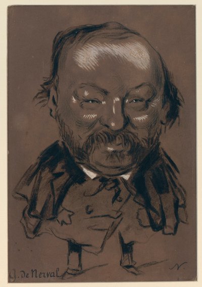Gérard de Nerval - karikatur af Nadar af Gerard de Nerval
