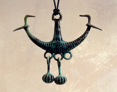 Ankerformet vedhæng, smykker i bronze, fra Axioupolis, Grækenland, græsk civilisation, 8.-7. århundrede f.Kr. af Greek