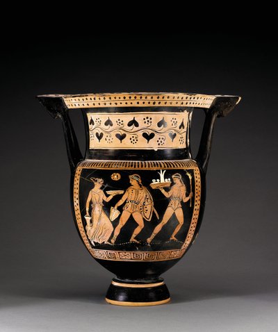Apulian red-figured column crater, attributed to the Letet group, c.370-360 BCdani af Greek