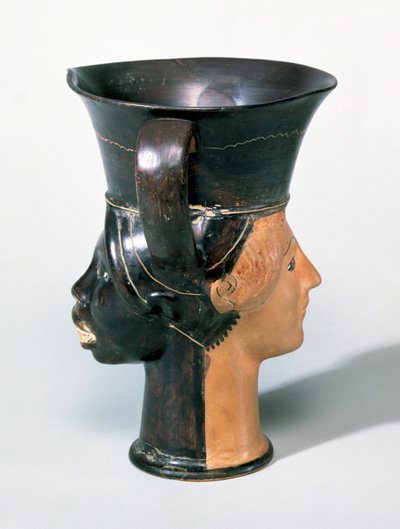 Attic Janiform Kantharos Cup, ca. 470 f.Kr. (keramisk) af Greek