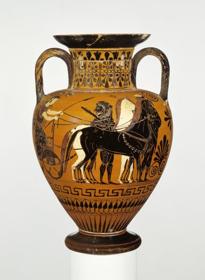 Attisk sort-figur hals amfora med apoteose af Herakles, ca. 530-20 f.Kr. (terracotta) af Greek