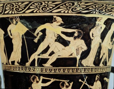Attisk rødfiguret bægerkrater dekoreret med scener af Theseus
