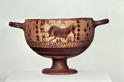 Sort-figur kotyle, ca. 600-500 f.Kr. (keramik) (se også 307544 og 307546) af Greek